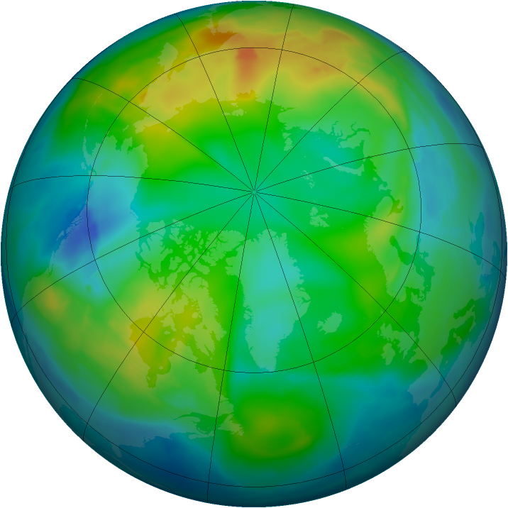 Arctic ozone map for 23 November 2010